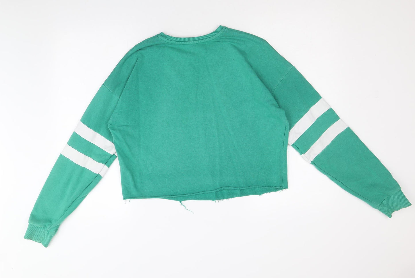New Look Girls Green Cotton Pullover Sweatshirt Size 14-15 Years Pullover - NY City 1994