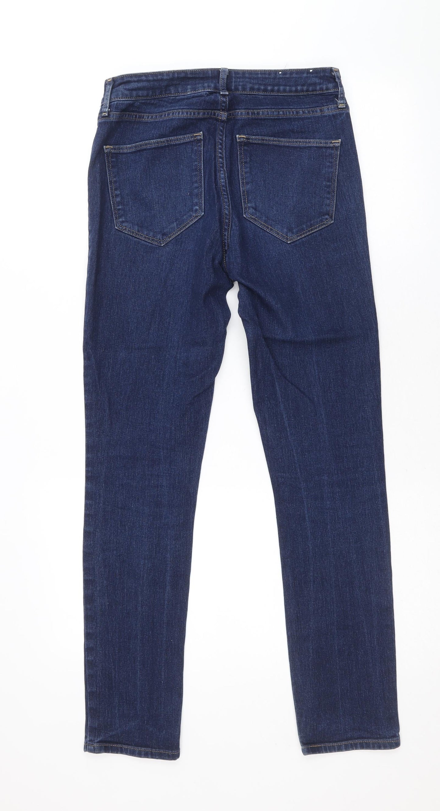 &Denim Womens Blue Cotton Straight Jeans Size 28 in Regular Zip