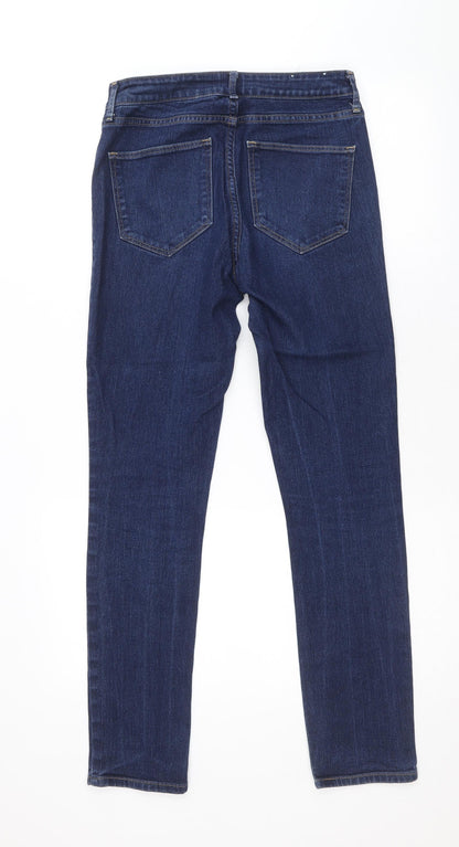&Denim Womens Blue Cotton Straight Jeans Size 28 in Regular Zip