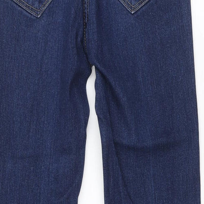&Denim Womens Blue Cotton Straight Jeans Size 28 in Regular Zip