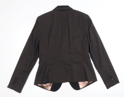 NEXT Womens Brown Polyester Jacket Blazer Size 12