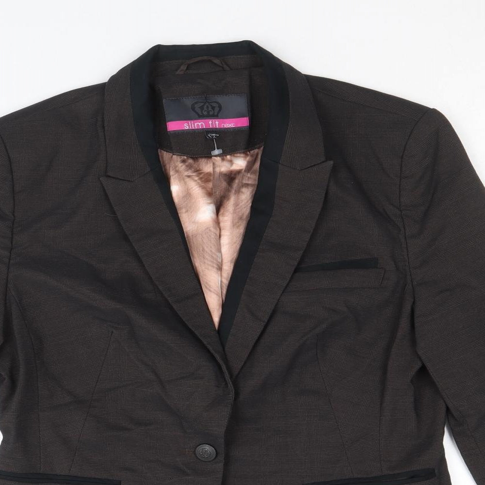 NEXT Womens Brown Polyester Jacket Blazer Size 12