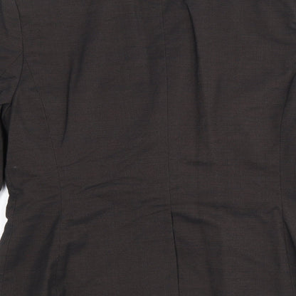 NEXT Womens Brown Polyester Jacket Blazer Size 12