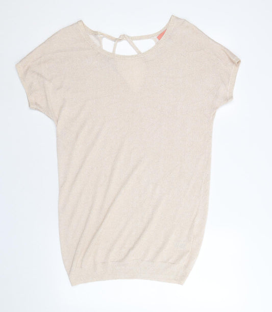 Womens UK Size 10 NEXT Gold Pullover Jumper