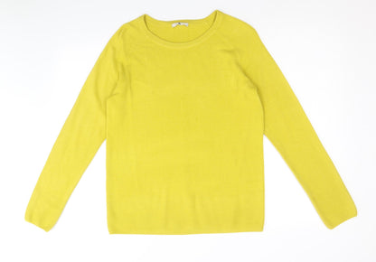TU Womens Green Round Neck Acrylic Pullover Jumper Size 12