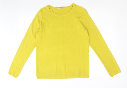 TU Womens Green Round Neck Acrylic Pullover Jumper Size 12