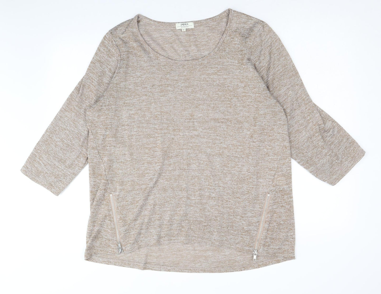 Womens UK Size L Papaya Brown Pullover Jumper