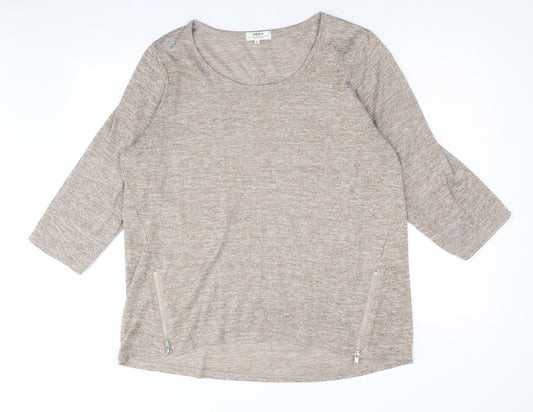 Womens UK Size L Papaya Brown Pullover Jumper