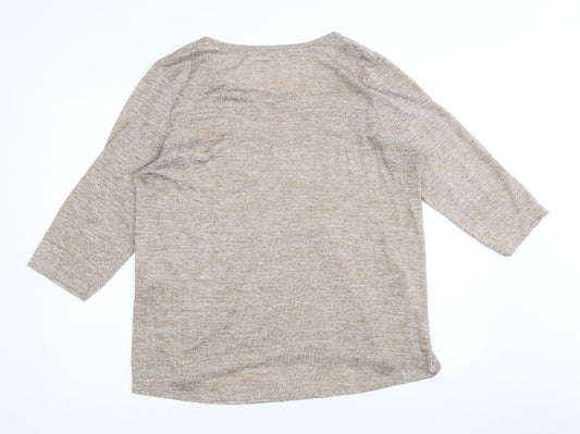 Womens UK Size L Papaya Brown Pullover Jumper