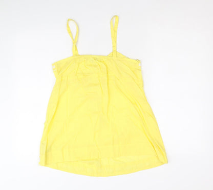 Womens UK Size 10 New Look Yellow Basic Tank