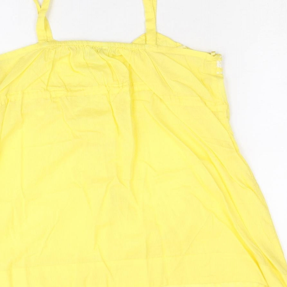 Womens UK Size 10 New Look Yellow Basic Tank