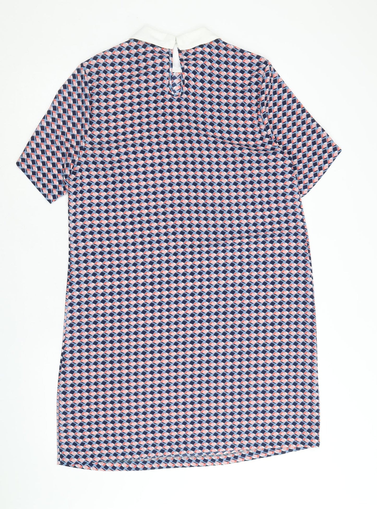Papaya Womens Multicoloured Geometric Polyester Shift Size 14 Collared Button