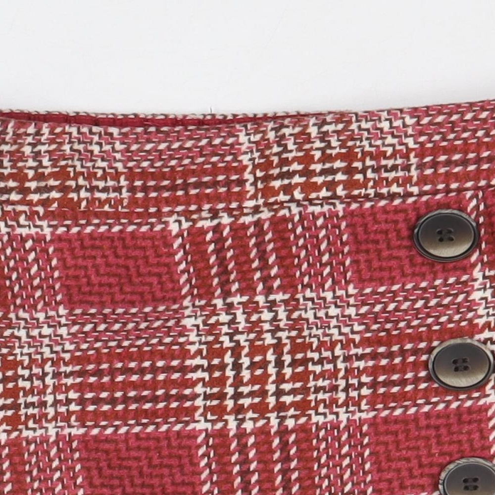 Matalan Girls Red Plaid Polyester A-Line Skirt Size 4 Years Regular Pull On