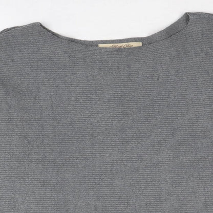 Sleek Chic Womens Grey Round Neck Acrylic Pullover Jumper Size M