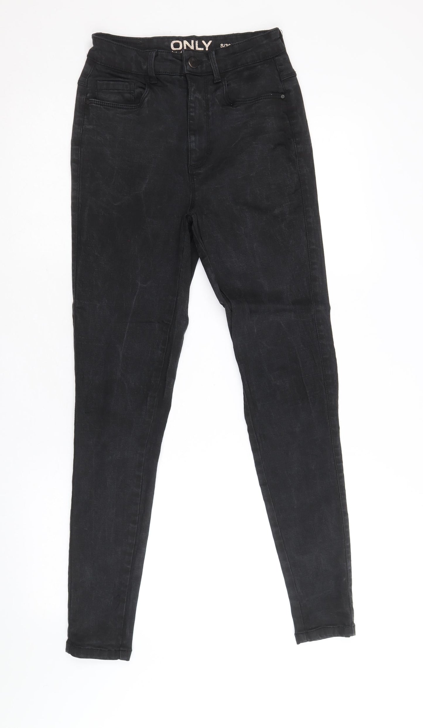 Only Womens Black Cotton Skinny Jeans Size 30 in Regular Zip