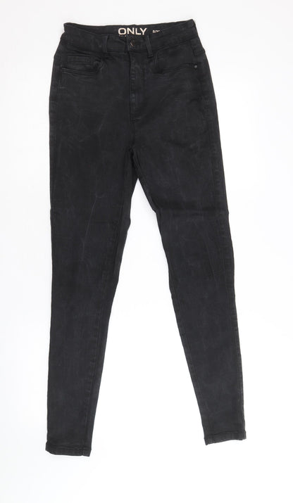 Only Womens Black Cotton Skinny Jeans Size 30 in Regular Zip