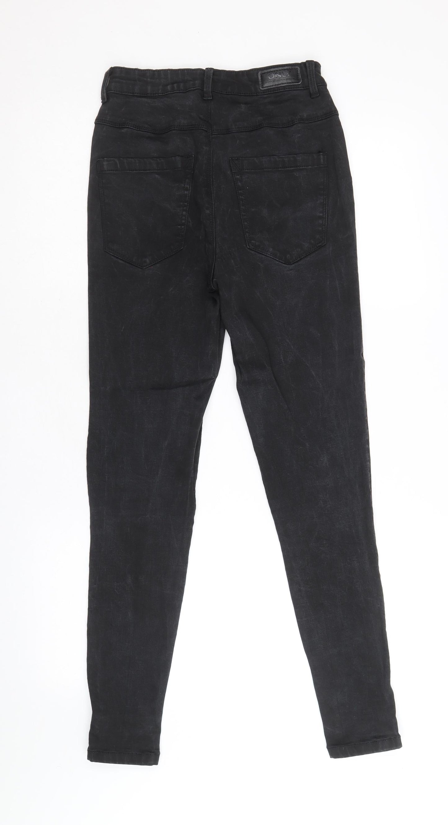 Only Womens Black Cotton Skinny Jeans Size 30 in Regular Zip