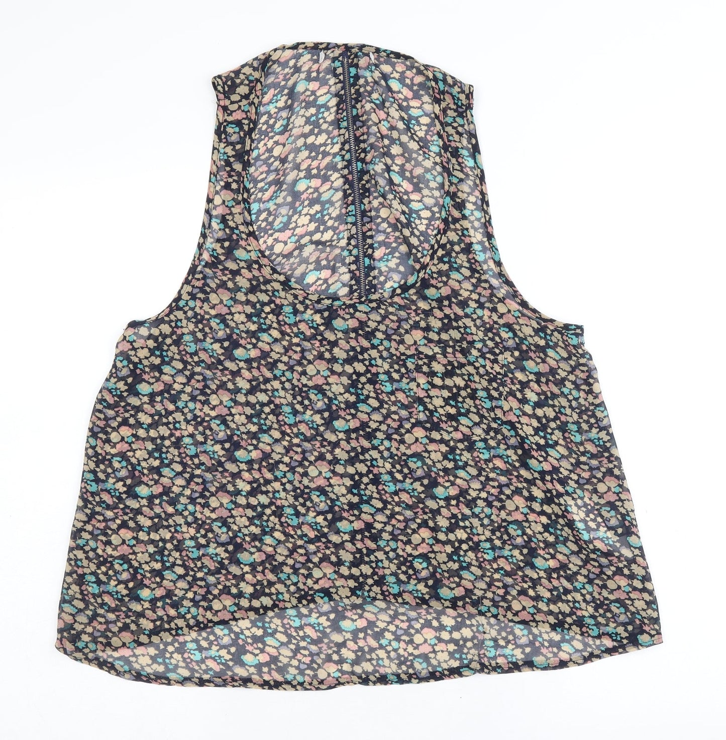Womens UK Size S New Look Multicoloured Basic Tank