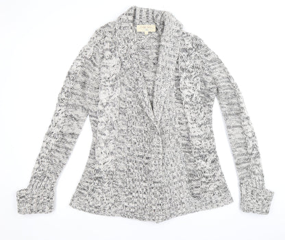 Vintage Couture Womens Beige V-Neck Acrylic Cardigan Jumper Size L