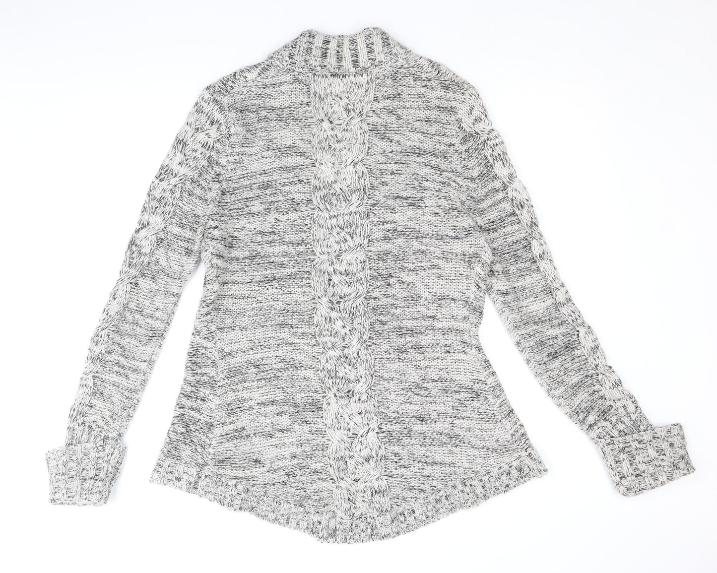 Vintage Couture Womens Beige V-Neck Acrylic Cardigan Jumper Size L