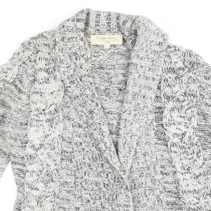 Vintage Couture Womens Beige V-Neck Acrylic Cardigan Jumper Size L