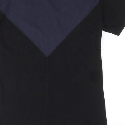 Iuter Mens Blue Colourblock Cotton T-Shirt Size S Round Neck