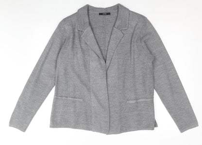George Womens Grey V-Neck Acrylic Cardigan Jumper Size 12
