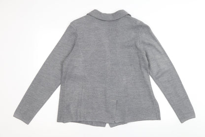 George Womens Grey V-Neck Acrylic Cardigan Jumper Size 12