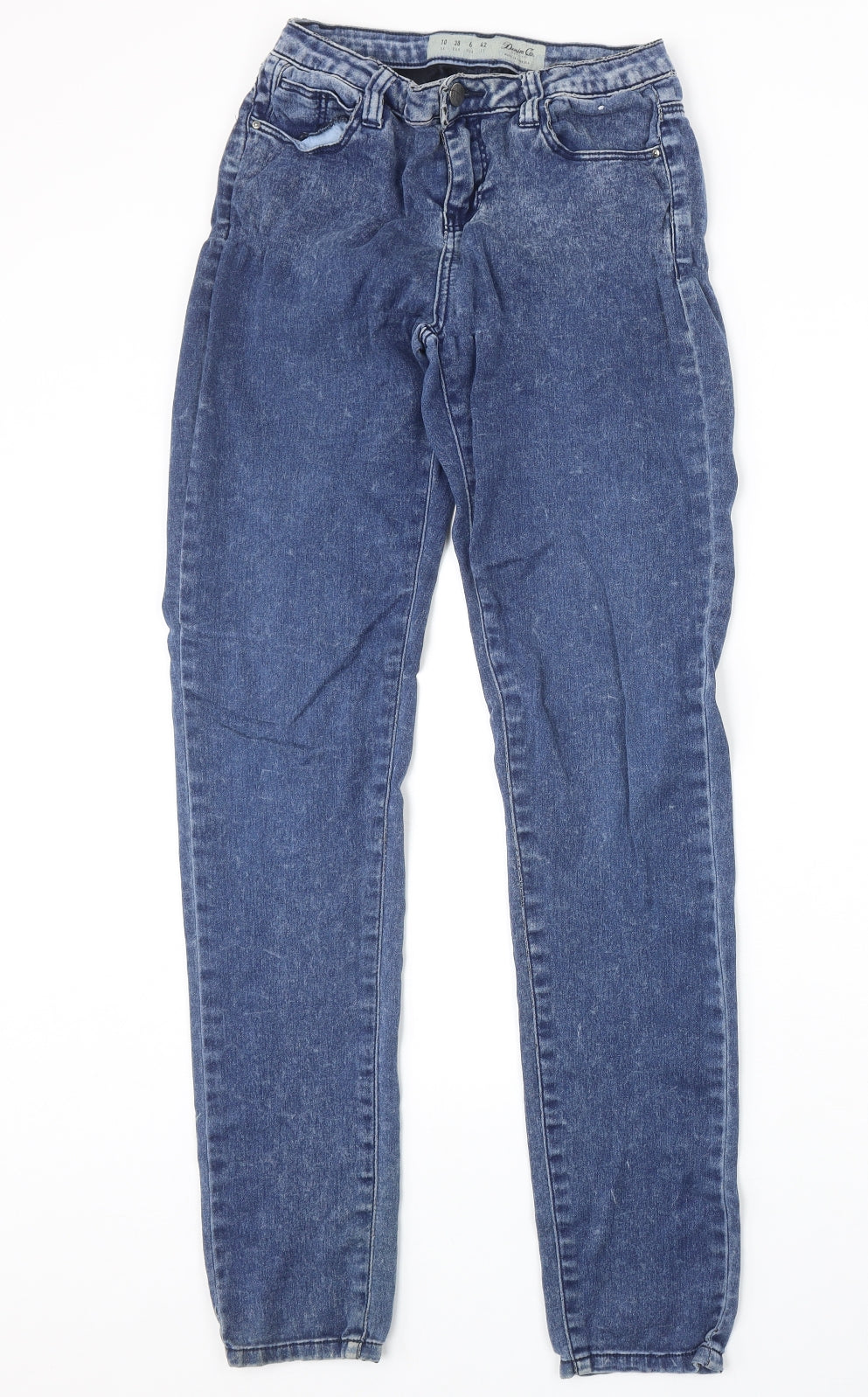 Denim & Co. Womens Blue Cotton Skinny Jeans Size 10 Regular Zip