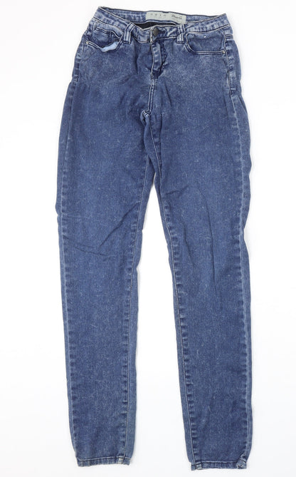Denim & Co. Womens Blue Cotton Skinny Jeans Size 10 Regular Zip