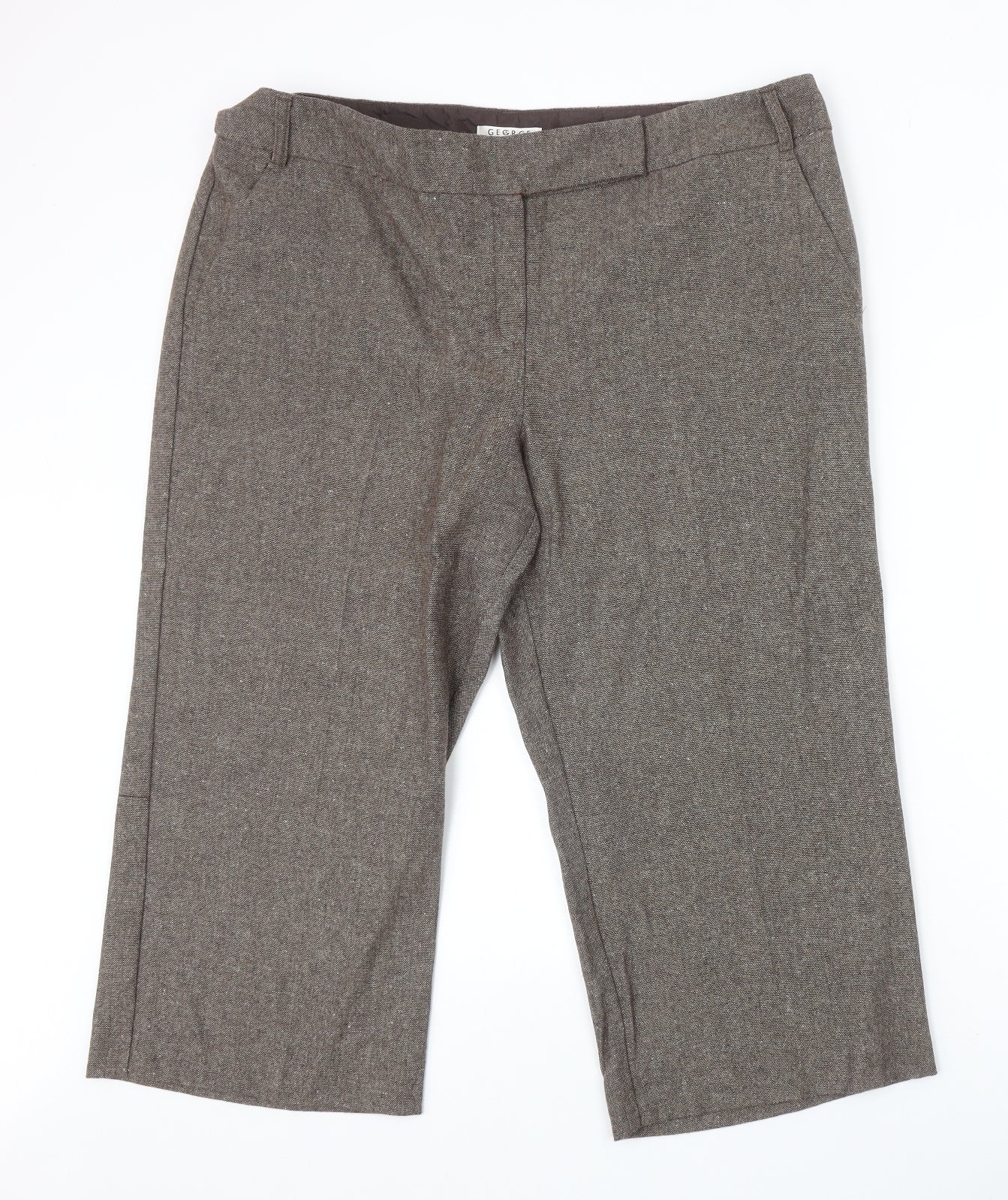 George Womens Brown Polyester Trousers Size 20 Regular Zip