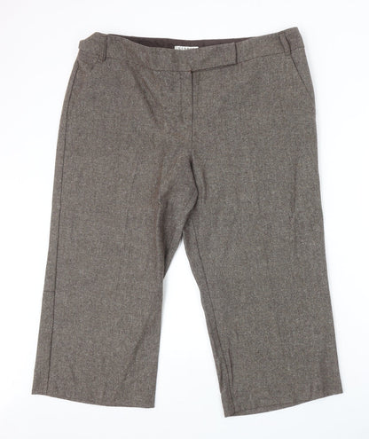 George Womens Brown Polyester Trousers Size 20 Regular Zip