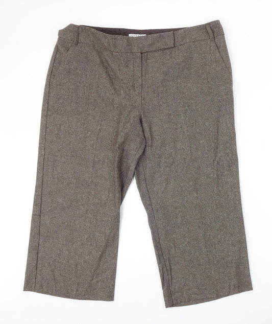 George Womens Brown Polyester Trousers Size 20 Regular Zip