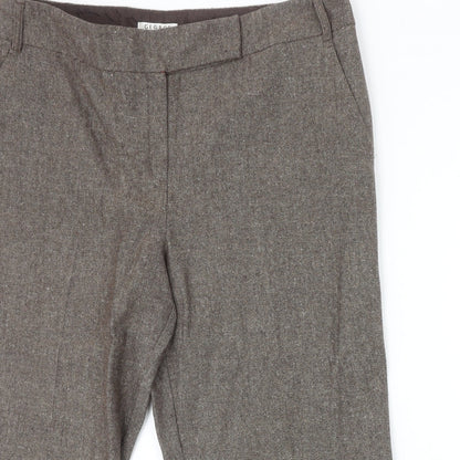 George Womens Brown Polyester Trousers Size 20 Regular Zip