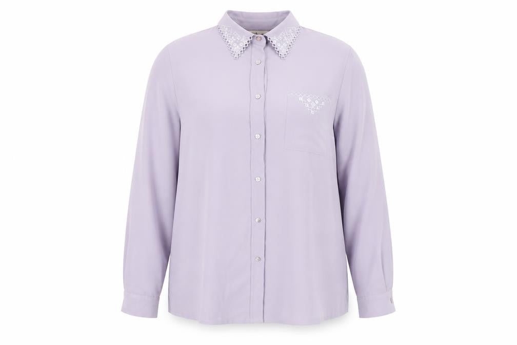 Womens UK Size 18 Kaleidoscope Purple Basic Button-Up