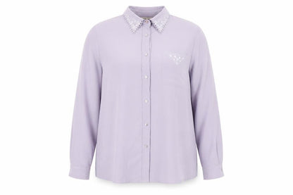 Womens UK Size 18 Kaleidoscope Purple Basic Button-Up