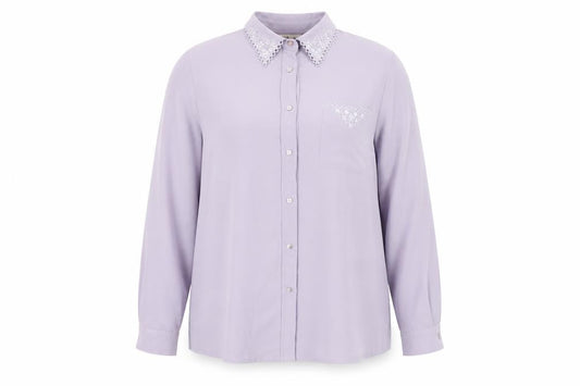 Womens UK Size 18 Kaleidoscope Purple Basic Button-Up