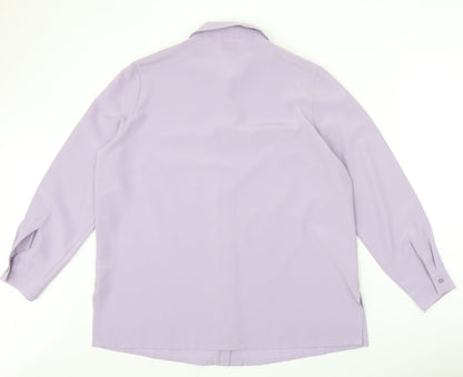 Womens UK Size 18 Kaleidoscope Purple Basic Button-Up