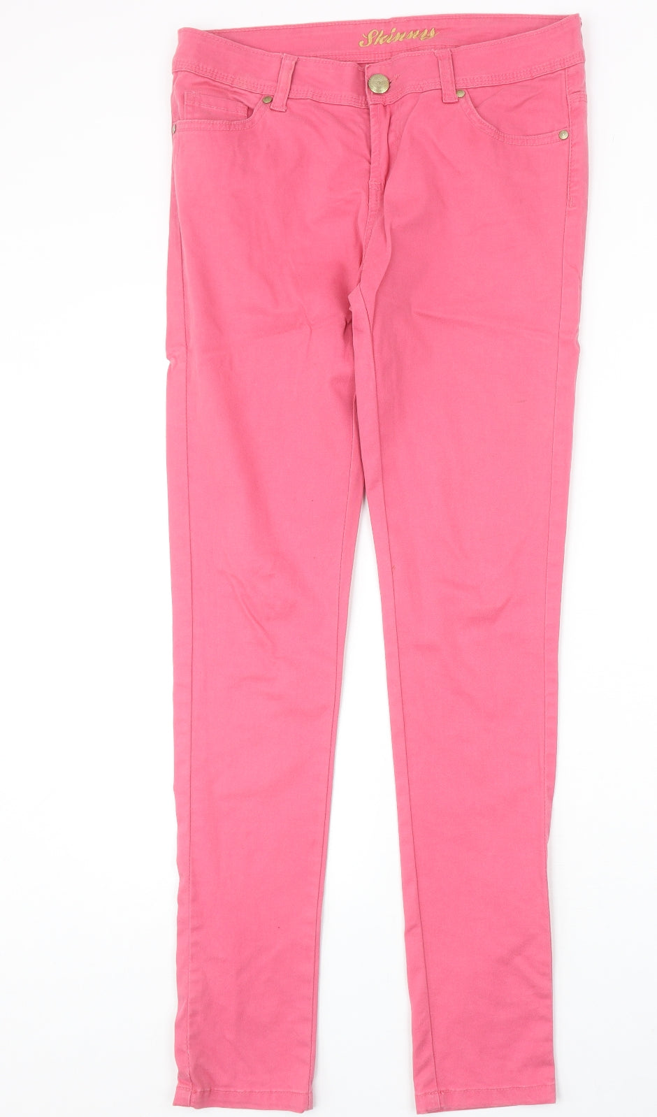 Denim & Co. Womens Pink Cotton Skinny Jeans Size 10 Regular Zip