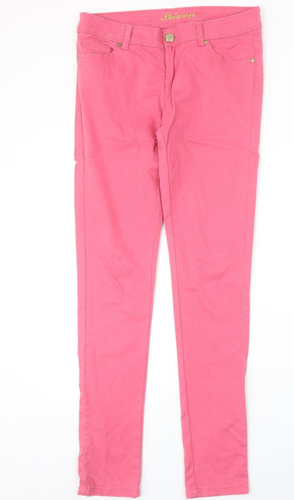 Denim & Co. Womens Pink Cotton Skinny Jeans Size 10 Regular Zip