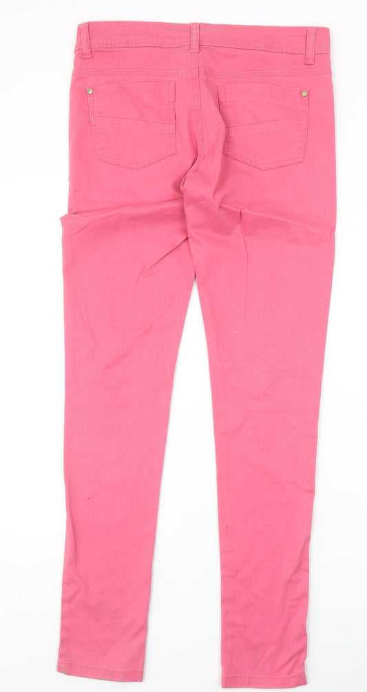 Denim & Co. Womens Pink Cotton Skinny Jeans Size 10 Regular Zip