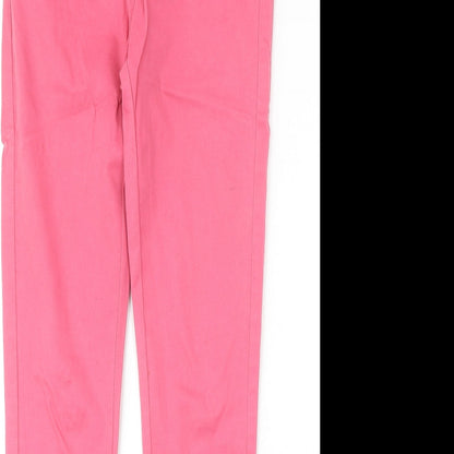 Denim & Co. Womens Pink Cotton Skinny Jeans Size 10 Regular Zip