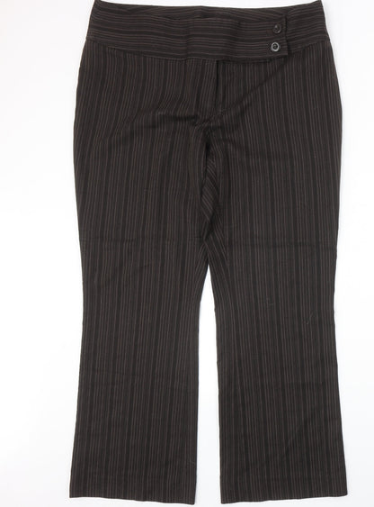 Womens UK Size 18 AMARANTO Regular Fit  Brown Trousers