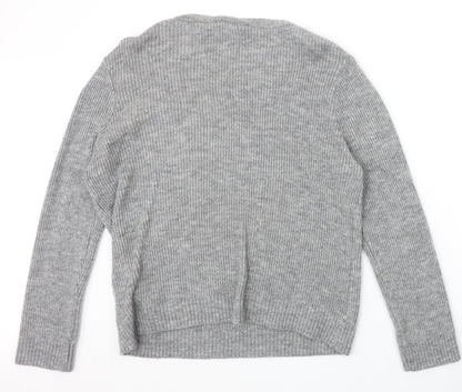 Primark Womens Grey Scoop Neck Acrylic Pullover Jumper Size L