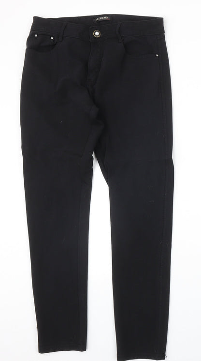 Miss Ok Womens Black Polyester Straight Jeans Size 30 in Regular Zip