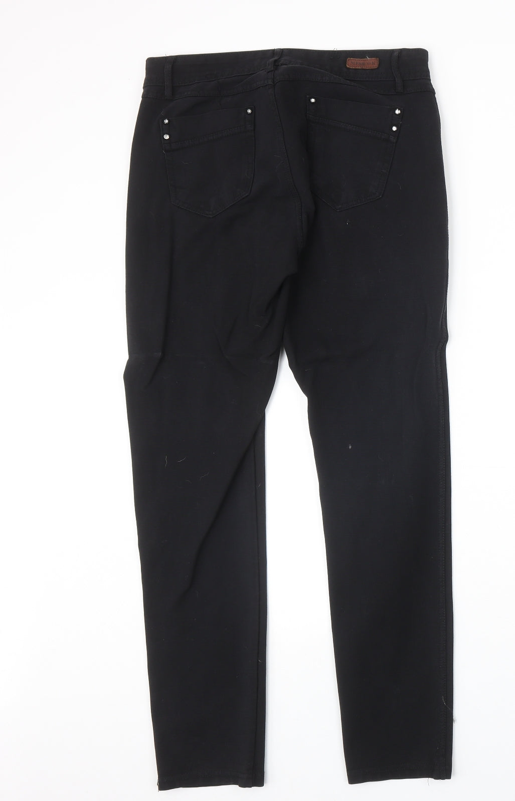 Miss Ok Womens Black Polyester Straight Jeans Size 30 in Regular Zip