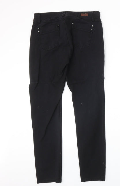 Miss Ok Womens Black Polyester Straight Jeans Size 30 in Regular Zip