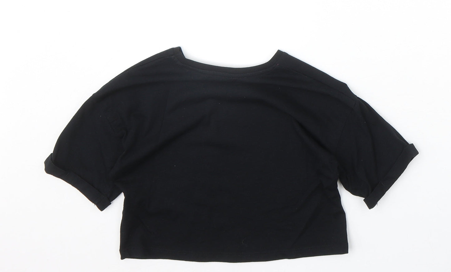 George Girls Black Cotton Basic T-Shirt Size 6-7 Years Round Neck Pullover - Malibu Beach Endless Vibes