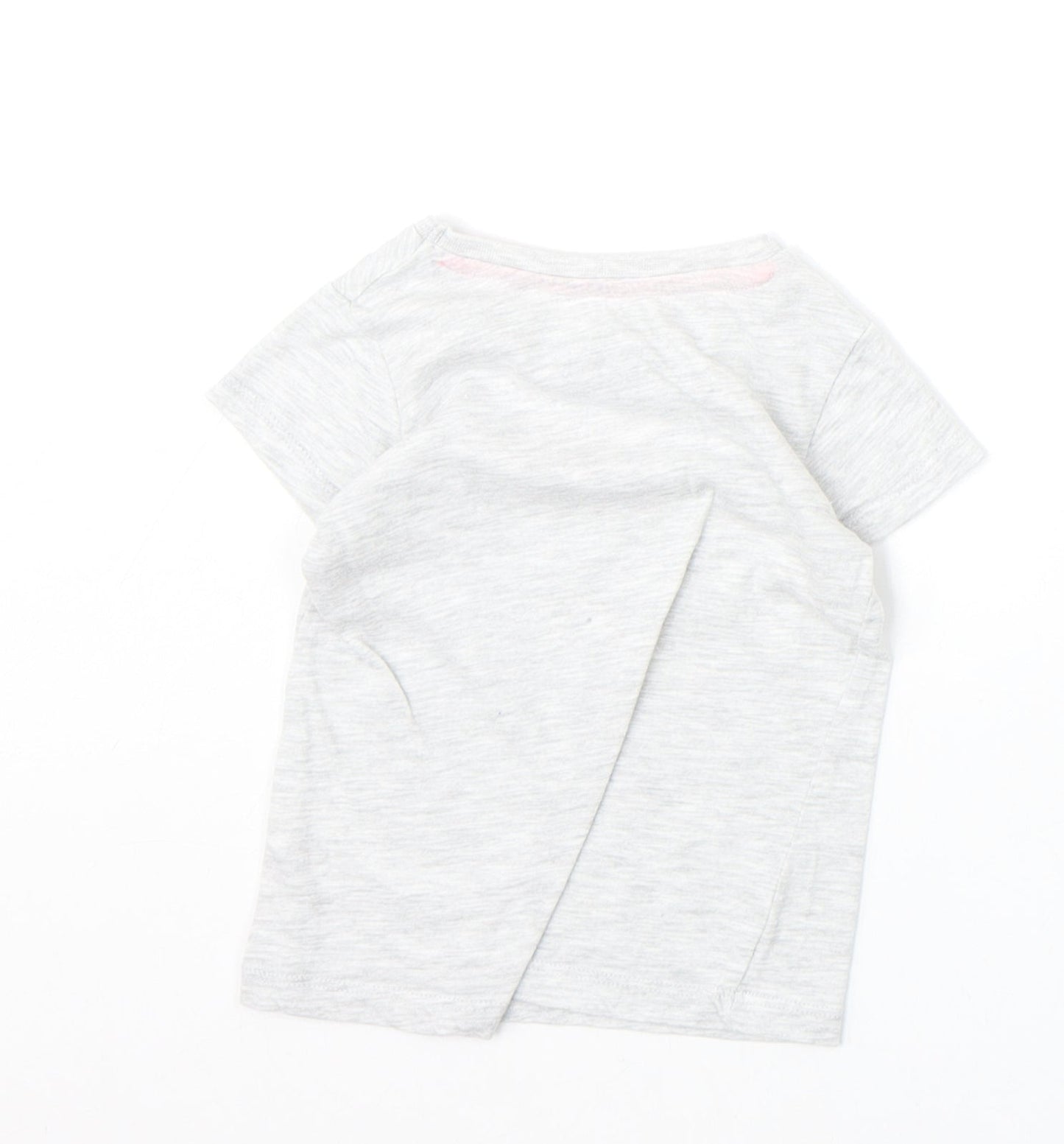 Pep&Co Girls Grey Cotton Pullover T-Shirt Size 9-12 Months Boat Neck Pullover - Little Princess