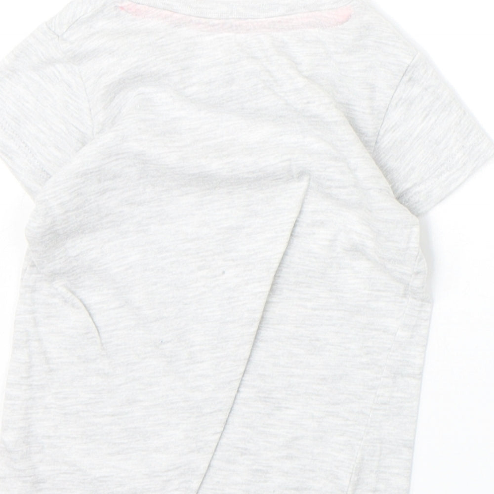 Pep&Co Girls Grey Cotton Pullover T-Shirt Size 9-12 Months Boat Neck Pullover - Little Princess